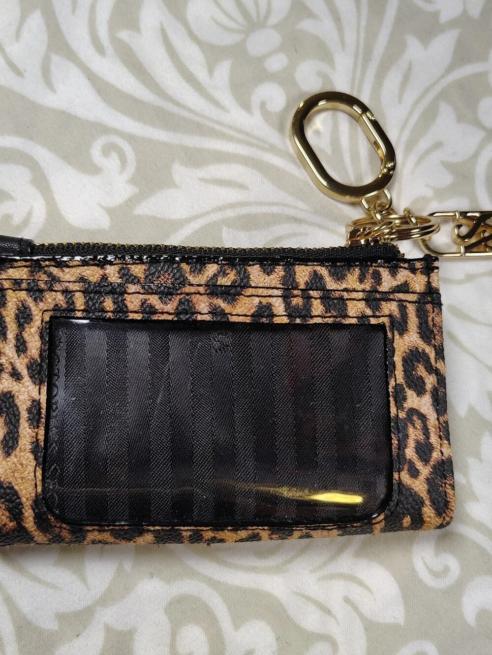 Victoria's Secret Leopard Classic Card Case Keychain Excellent Condition